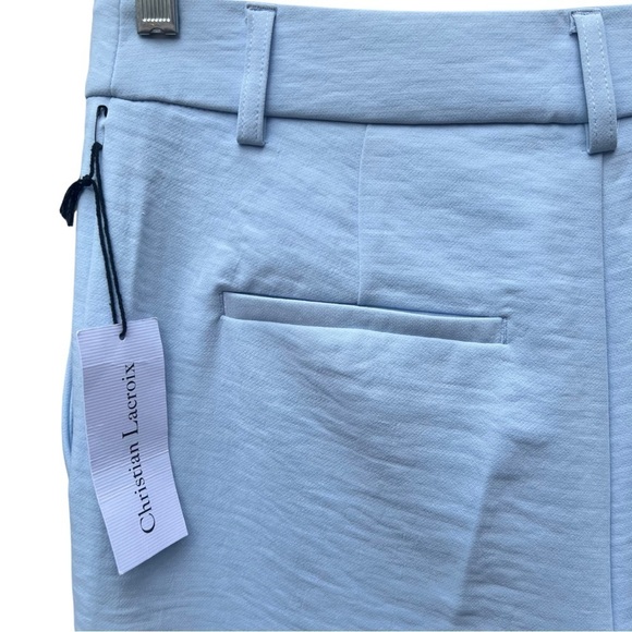 Christian Lacroix [NWT - Size 8] Light Blue High-Rise Pintuck Trousers - Picture 6 of 8